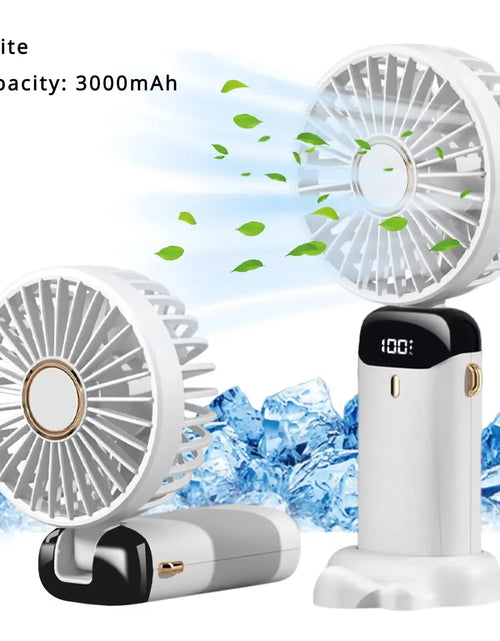 Load image into Gallery viewer, 5000Mah Portable Fan Rechargeable 90° Foldable 5 Speed Mini Air Conditioner Small Fan Air Cooler with LED Digital Display
