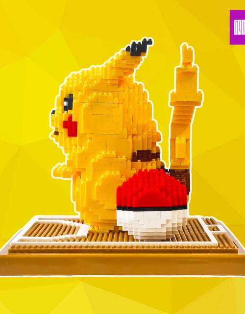 Load image into Gallery viewer, Figure Building Block Set Pokemon Pikachu, for Adults, 1260 Pcs, 7 Inches Tall, Plastic
