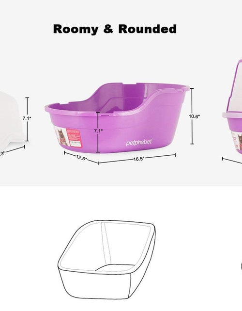 Load image into Gallery viewer, Covered Litter Box, Jumbo Hooded Cat Litter Box Holds up to Two Small Cats Simultaneously,Extra Large Purple by
