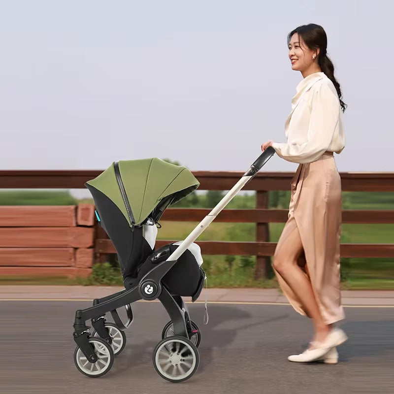 Baby Stroller 4In1 Multifunctional Newborn Baby Stroller 3In1 Foldable Basket Type Seat