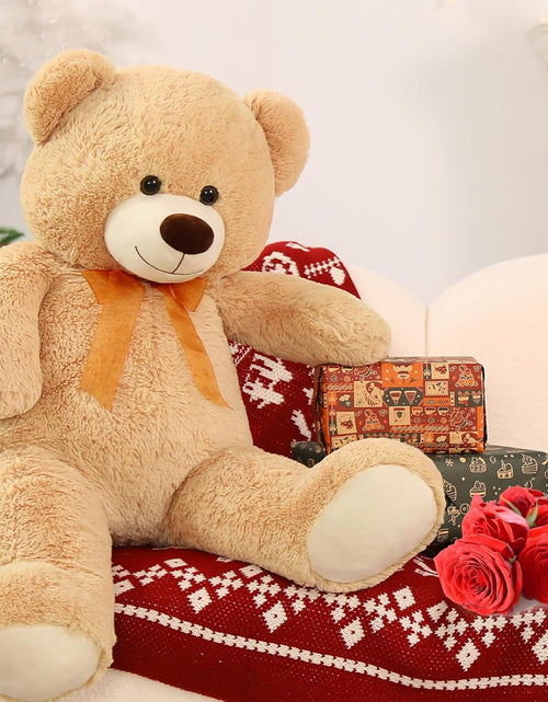 Load image into Gallery viewer, Giant Teddy Bear Stuffed Animal-35.4&#39;&#39; Large Teddy Bear, Soft Large Teddy Bear Plush Toy, Brown Teddy Bear, Big Stuffed Bear for Girl Boy Girlfriend Valentines Christmas Birthday, Light Brown
