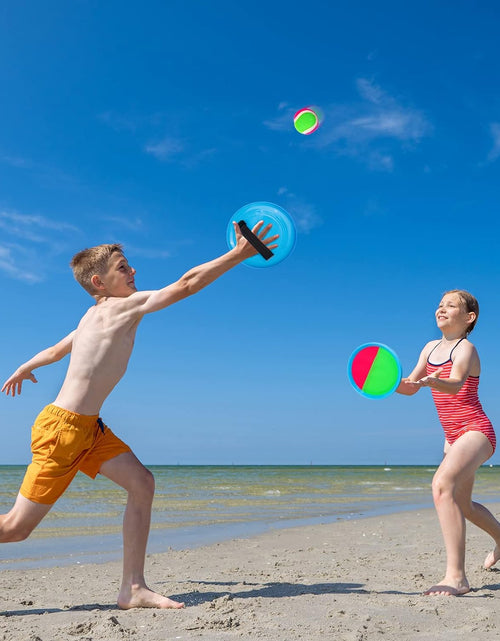 Load image into Gallery viewer, Toss and Catch Game Outdoor Toys for Kids Yard Beach Camping Toys Boys Ages 3 4 5 6 7 8 9 10 Year Olds Gifts (2 Paddles 2 Balls)
