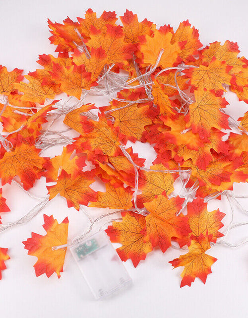 Load image into Gallery viewer, 20FT Fall Thanksgiving Maple Leaves 40 LED Light Lamp Garland Festival Decor
