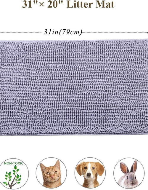 Load image into Gallery viewer, Cat Litter Mat, Litter Trapping Mat, 31&quot;× 20&quot; Cat Kitty Litter Rug with Waterproof Back, Super Soft for Cat&#39;S Paws, Machine Washable, Grey
