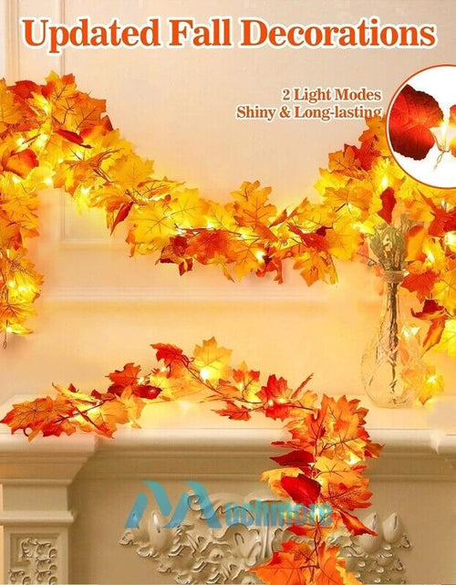 Load image into Gallery viewer, 20FT Fall Thanksgiving Maple Leaves 40 LED Light Lamp Garland Festival Decor
