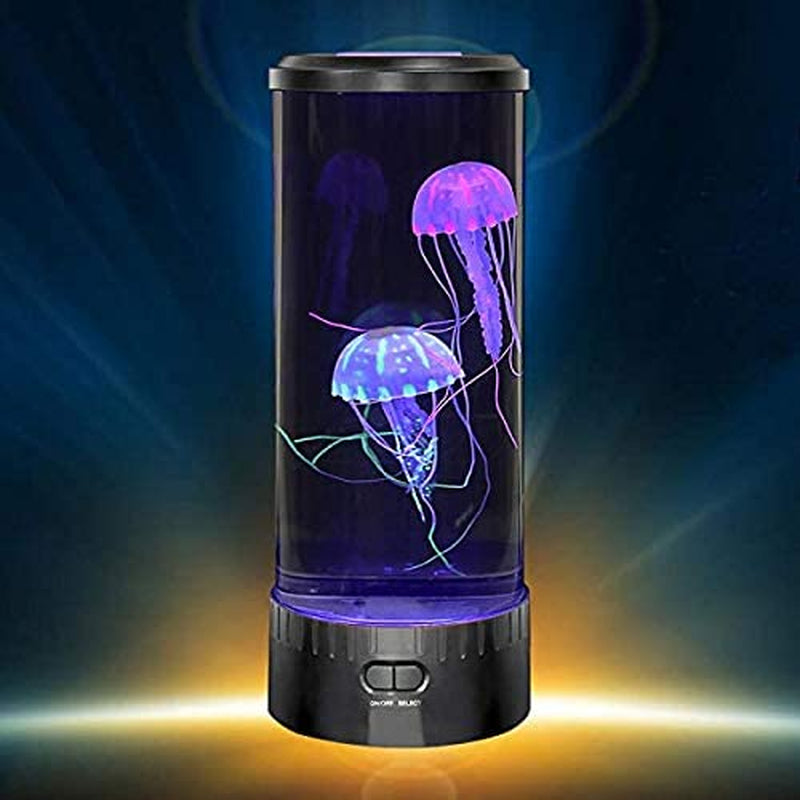 LED Jellyfish Lava Lamp round with 18 Leds & Vibrant Multi Color Changing Light Effects. the Ultimate Large Sensory Synthetic Jelly Fish Tank Aquarium Mood Lamp. Ideal Gift (Large)