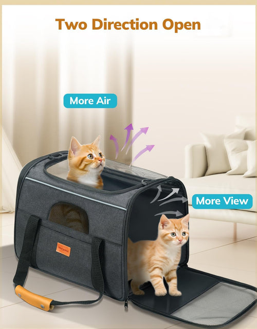 Load image into Gallery viewer, Pet Travel Carrier Bag, Portable Pet Bag - Folding Fabric Pet Carrier, Travel Carrier Bag for Dogs or Cats, Pet Cage with Locking Safety Zippers, Foldable Bowl, Airline Approved
