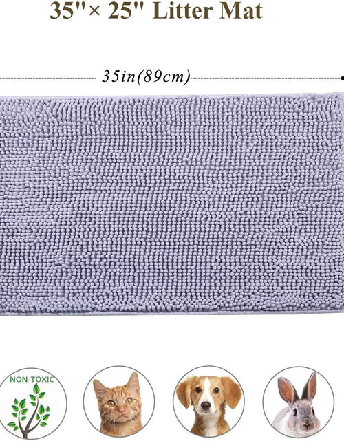 Load image into Gallery viewer, Cat Litter Mat, Litter Trapping Mat, 35&quot;× 25&quot; Cat Kitty Litter Rug with Waterproof Back, Super Soft for Cat&#39;S Paws, Machine Washable, Grey
