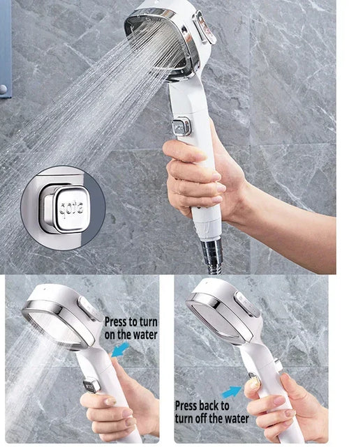 Load image into Gallery viewer, High Pressure Shower Head Water Saving 3 Modes Shower Heads Adjustable One-Key Stop Water Massage Sprayer Bathroom Accessories
