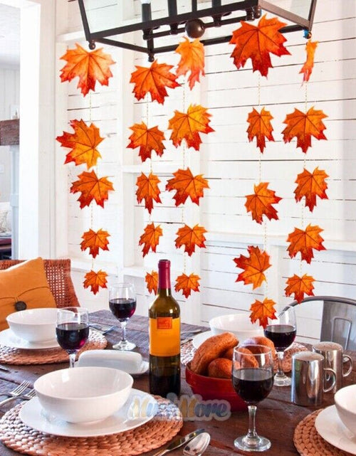 Load image into Gallery viewer, 20FT Fall Thanksgiving Maple Leaves 40 LED Light Lamp Garland Festival Decor
