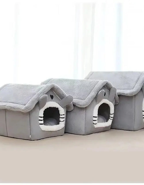 Load image into Gallery viewer, Indoor Warm Dog House Soft Pet Bed Tent House Dog Kennel Cat Bed with Removable Cushion Suitable for Small Medium Large Pets
