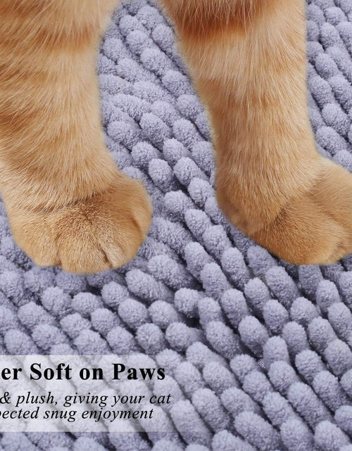 Load image into Gallery viewer, Cat Litter Mat, Litter Trapping Mat, 31&quot;× 20&quot; Cat Kitty Litter Rug with Waterproof Back, Super Soft for Cat&#39;S Paws, Machine Washable, Grey
