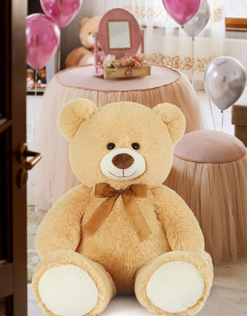 Load image into Gallery viewer, Giant Teddy Bear Stuffed Animal-35.4&#39;&#39; Large Teddy Bear, Soft Large Teddy Bear Plush Toy, Brown Teddy Bear, Big Stuffed Bear for Girl Boy Girlfriend Valentines Christmas Birthday, Light Brown
