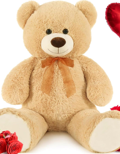 Load image into Gallery viewer, Giant Teddy Bear Stuffed Animal-35.4&#39;&#39; Large Teddy Bear, Soft Large Teddy Bear Plush Toy, Brown Teddy Bear, Big Stuffed Bear for Girl Boy Girlfriend Valentines Christmas Birthday, Light Brown
